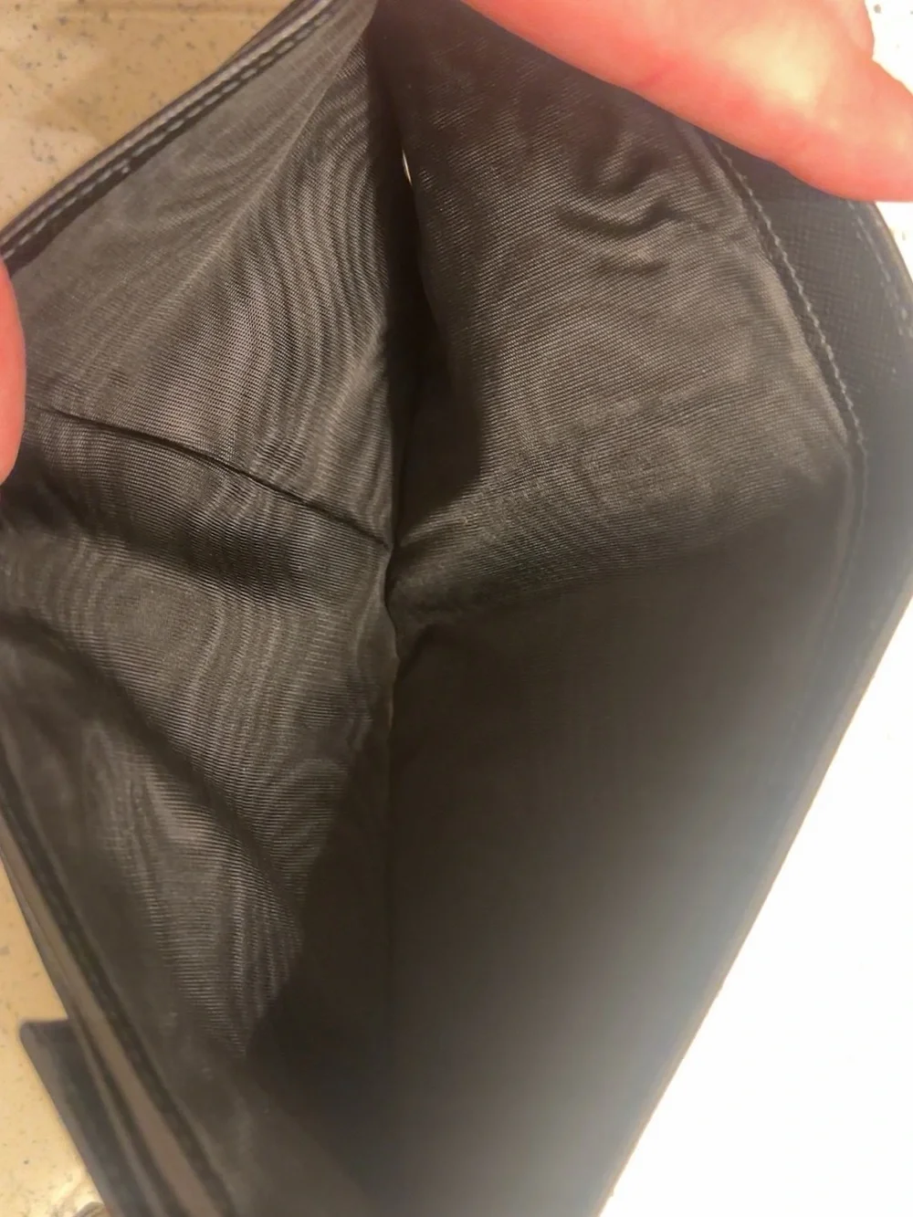 Prada Black Saffiano Leather Flap Wallet with Triangle Logo